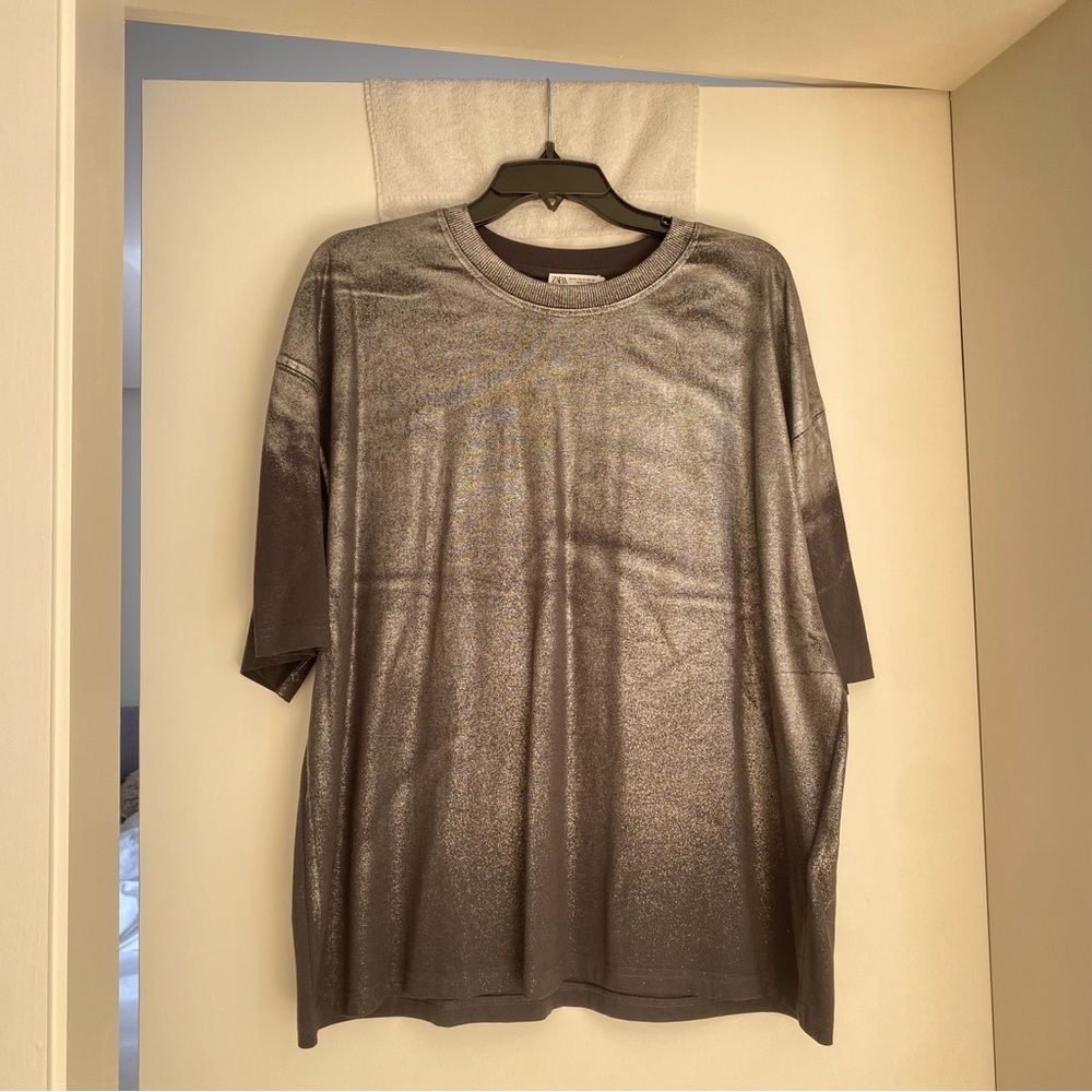 Woman’s Metallic Gray Shirt